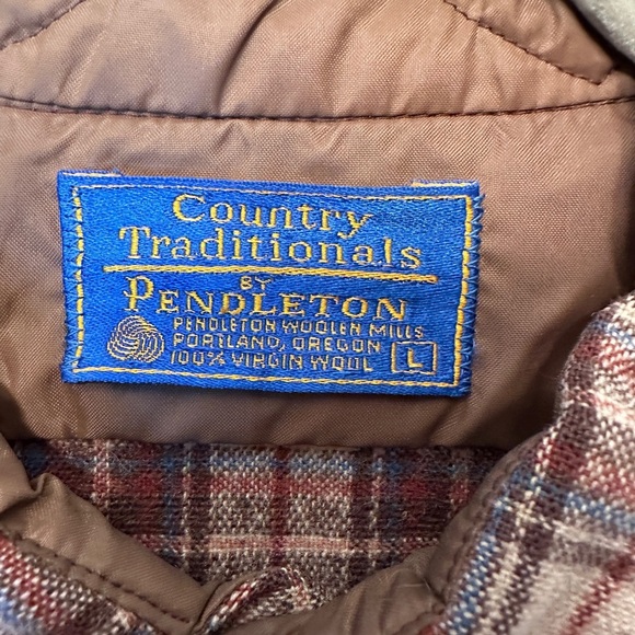 Vintage Pendleton Size Large Plaid Brown 100% Virgin Wool USA Made Mens Shirt - Picture 10 of 10